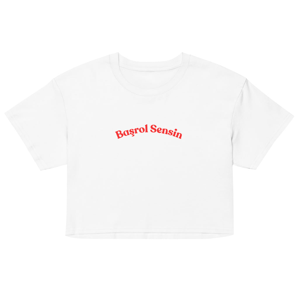 White t-shirt with red text 'Bagrol Sensin' on a white background