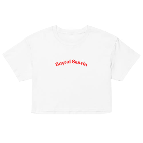 White t-shirt with red text 'Bagrol Sensin' on a white background